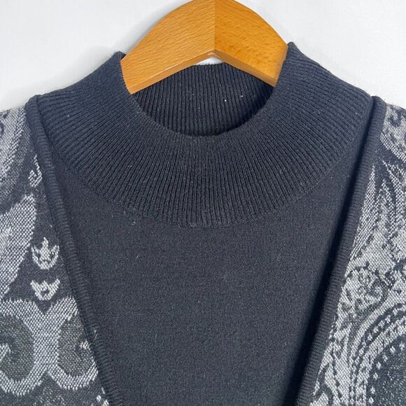 Lennie for Nina Leonard Black Sweater Dress & Shawl Cardigan (Attached) Sz 2X - Picture 6 of 14